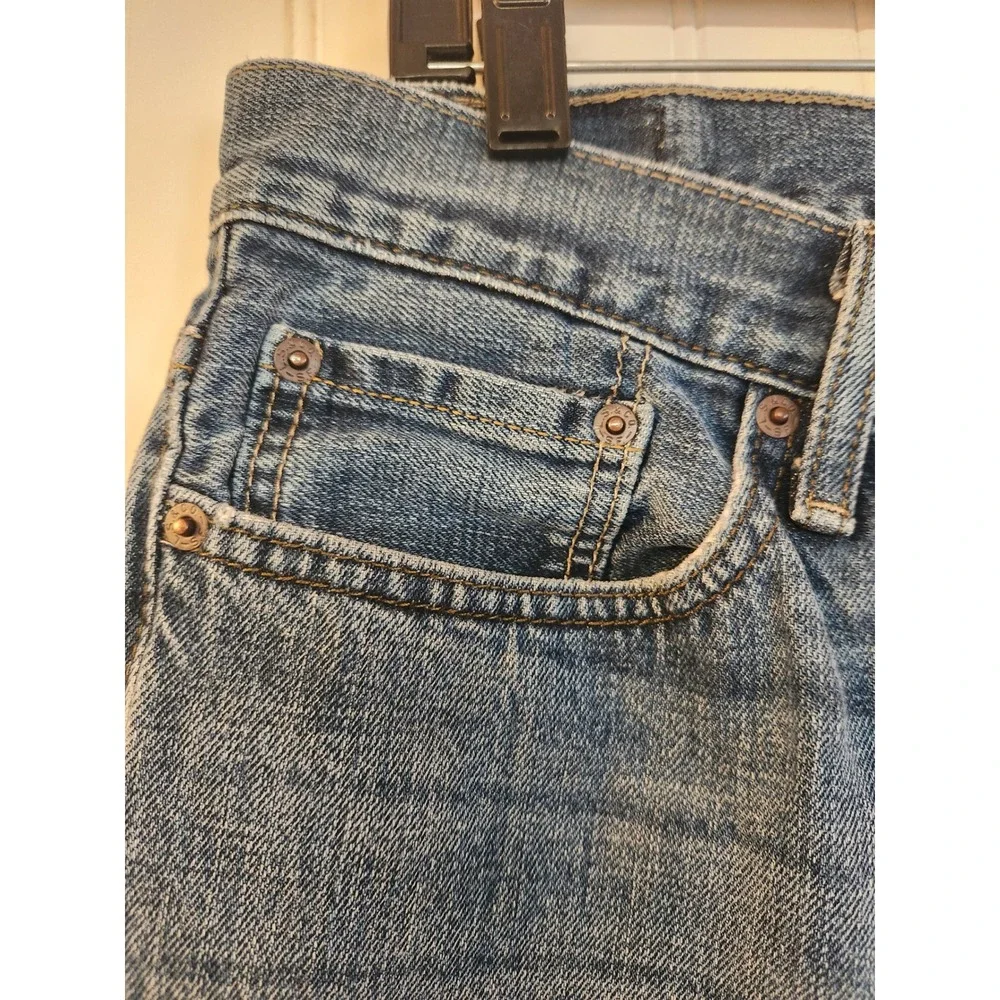 Levis 514 Slim Straight Jeans Mens 34x32‎ Medium Wash Blue Denim Rugged Casual